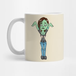 Zombie Girl Artist Painter with a Palette CHIBI SD MONSTER GIRLS Series I Mug